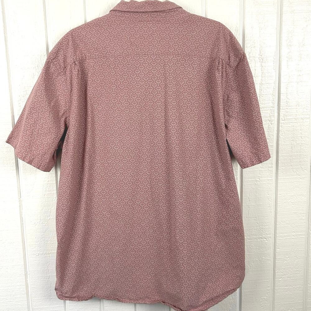 Faherty Pink Pattern Short Sleeve Button Down Shi… - image 5